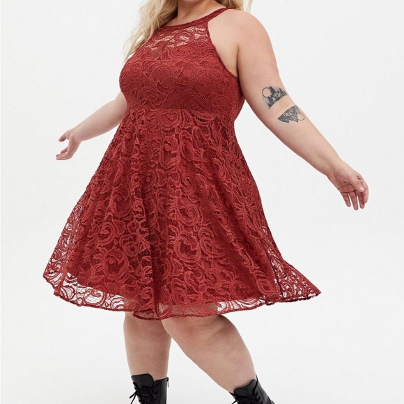 Torrid Halter Lace Skater Dress - Picture 7 of 7